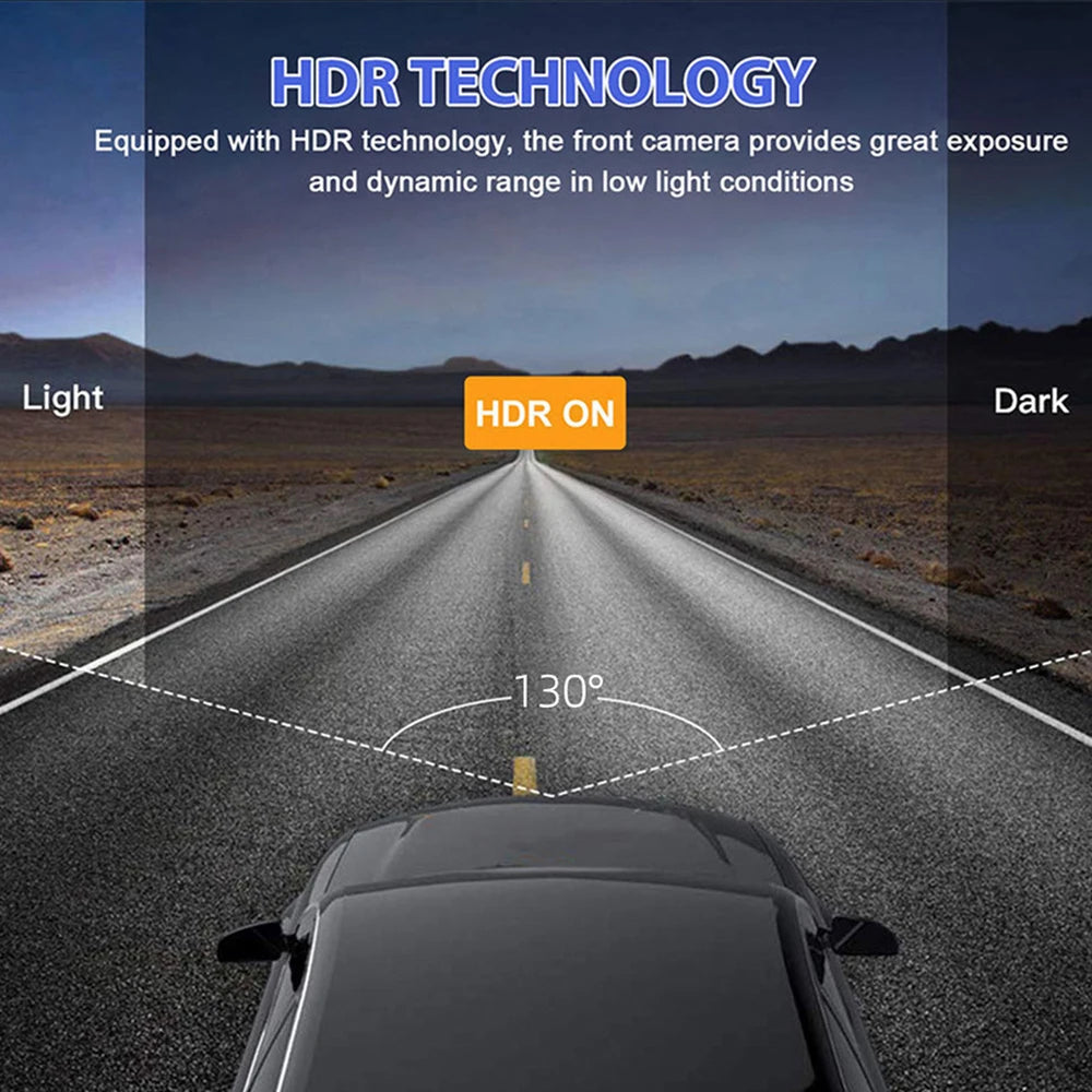 1080P Triple Dash Cam w/ Night Vision, Loop Recording & 2'' Screen