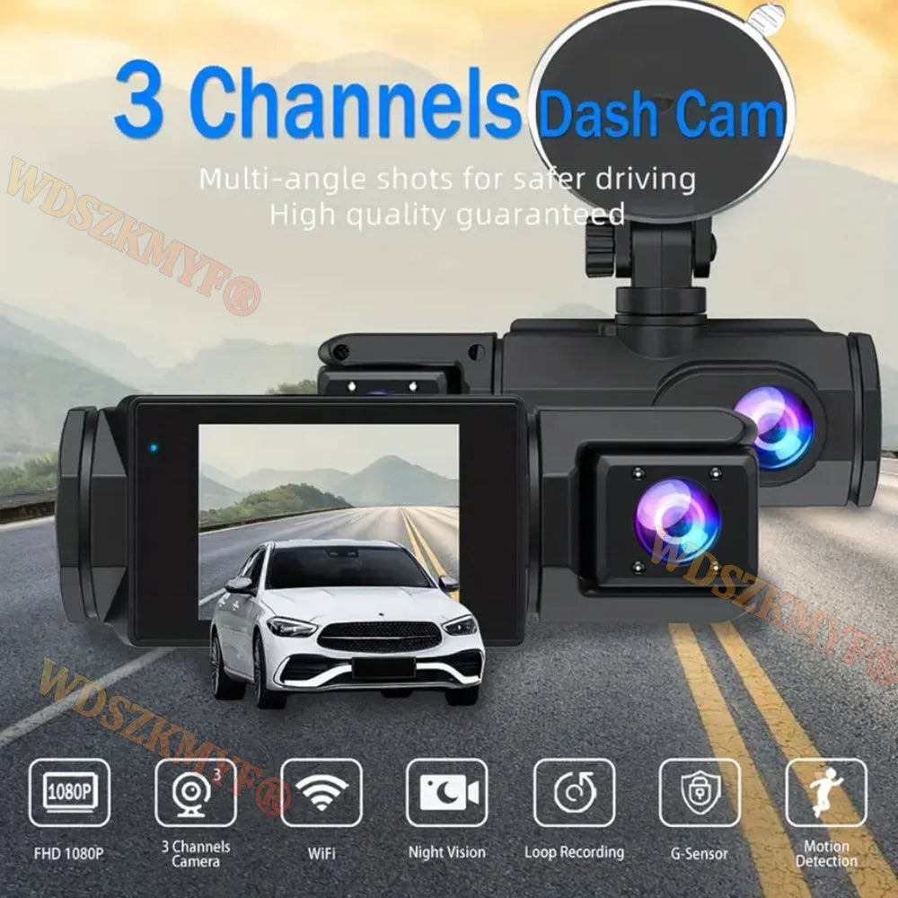 WiFi Dash Cam 1080P – 2/3 Channel Front & Rear Car Camera
