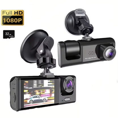 1080P Triple Dash Cam w/ Night Vision, Loop Recording & 2'' Screen