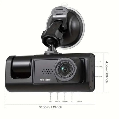 1080P 3-Cam Dash Cam with Night Vision & DVR
