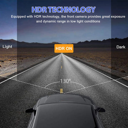 1080P Triple Dash Cam w/ Night Vision, Loop Recording & 2'' Screen