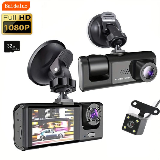 1080P 3-Cam Dash Cam with Night Vision & DVR