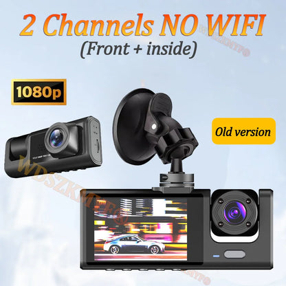 WiFi Dash Cam 1080P – 2/3 Channel Front &amp; Rear Car Camera