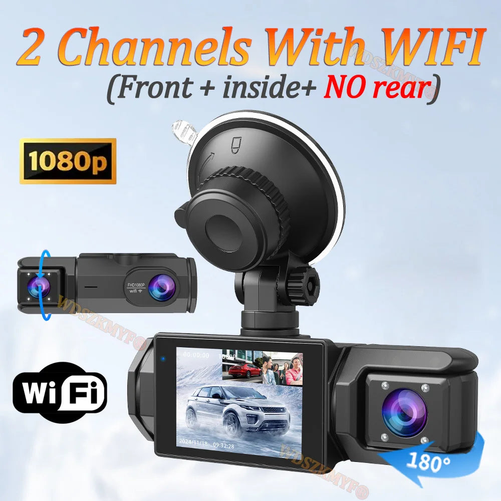 WiFi Dash Cam 1080P – 2/3 Channel Front &amp; Rear Car Camera