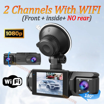WiFi Dash Cam 1080P – 2/3 Channel Front &amp; Rear Car Camera